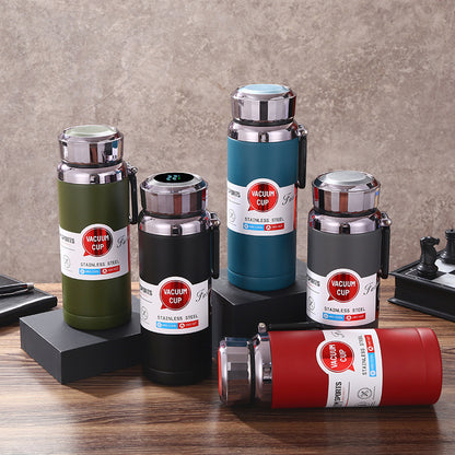 304 Stainless Steel Vacuum Insulated Kettle Intelligent Temperature Display Hiking Kettle Portable Outdoor Sports Water Bottle