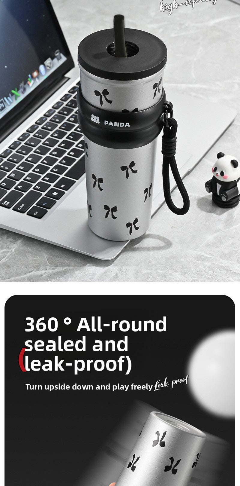 Insulated 316 Stainless Steel Thickened Portable Cup with Strap