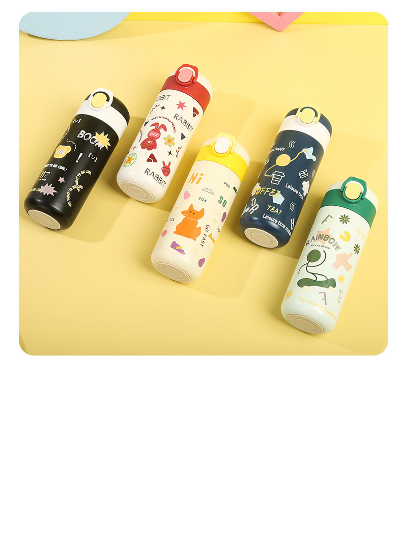 Bouncing Thermos Cup Cartoon Temperature Display Portable Water Cup