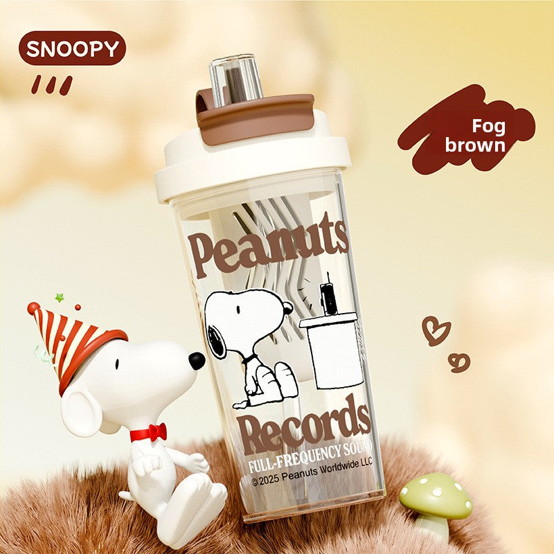 Snoopy Children's Plastic Large Capacity Straw Plastic Cup