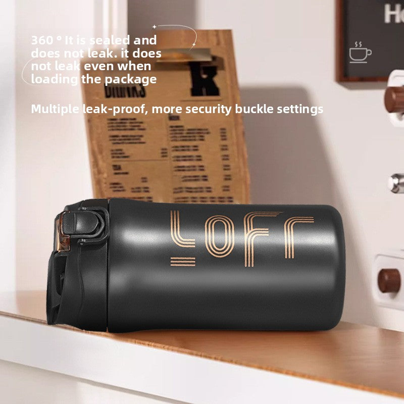 Coffee Cup Thermos Cup Double Drinking 316 Stainless Steel Portable Office Sports