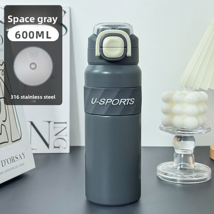 316 Stainless Steel Insulated Cup Convenient Outdoor Sports Pop-up Lid
