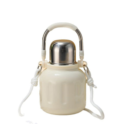 Handle Insulated Cup Student 316 Stainless Steel Portable Travel Water Bottle