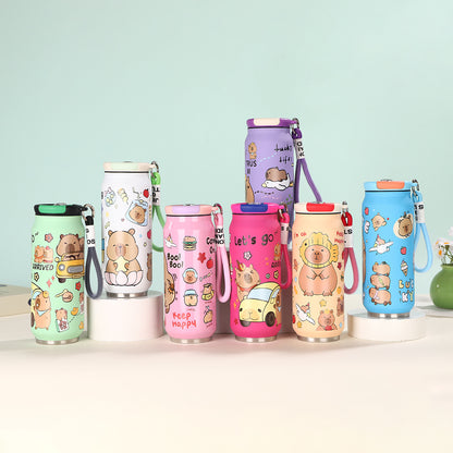 Creative Cartoon Cute Easy-to-Pull Can 304 Stainless Steel Insulated Cup with Strap