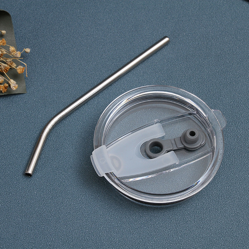 304 Stainless Steel Iced Americano Coffee Cup Simple Office Portable Straw