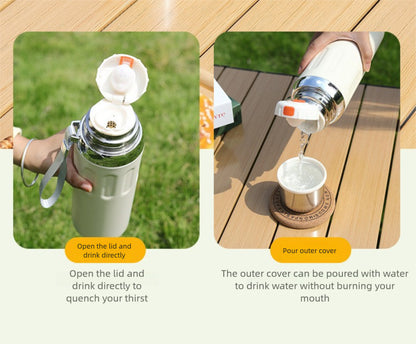 316 Stainless Steel Insulated Cup Outdoor Portable Insulated Bottle with Rope Bouncing Cup