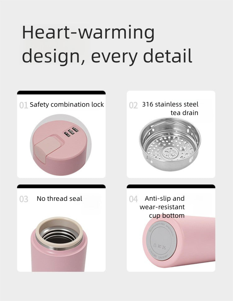 Mechanical Password Lock Thermos Cup Exclusive Password Travel Companion
