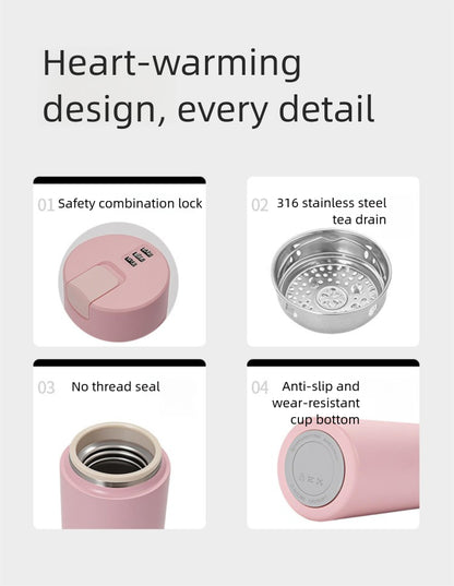 Mechanical Password Lock Thermos Cup Exclusive Password Travel Companion