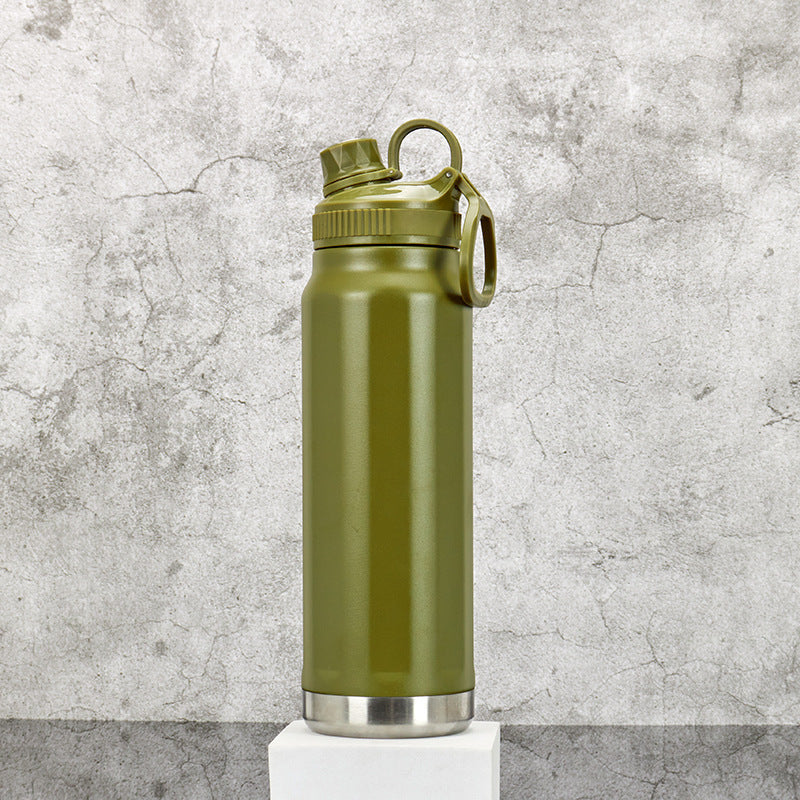 304 Stainless Steel Space Bottle Portable Vacuum Handheld Lid Hiking Bottle Outdoor Cycling Sports Water Bottle