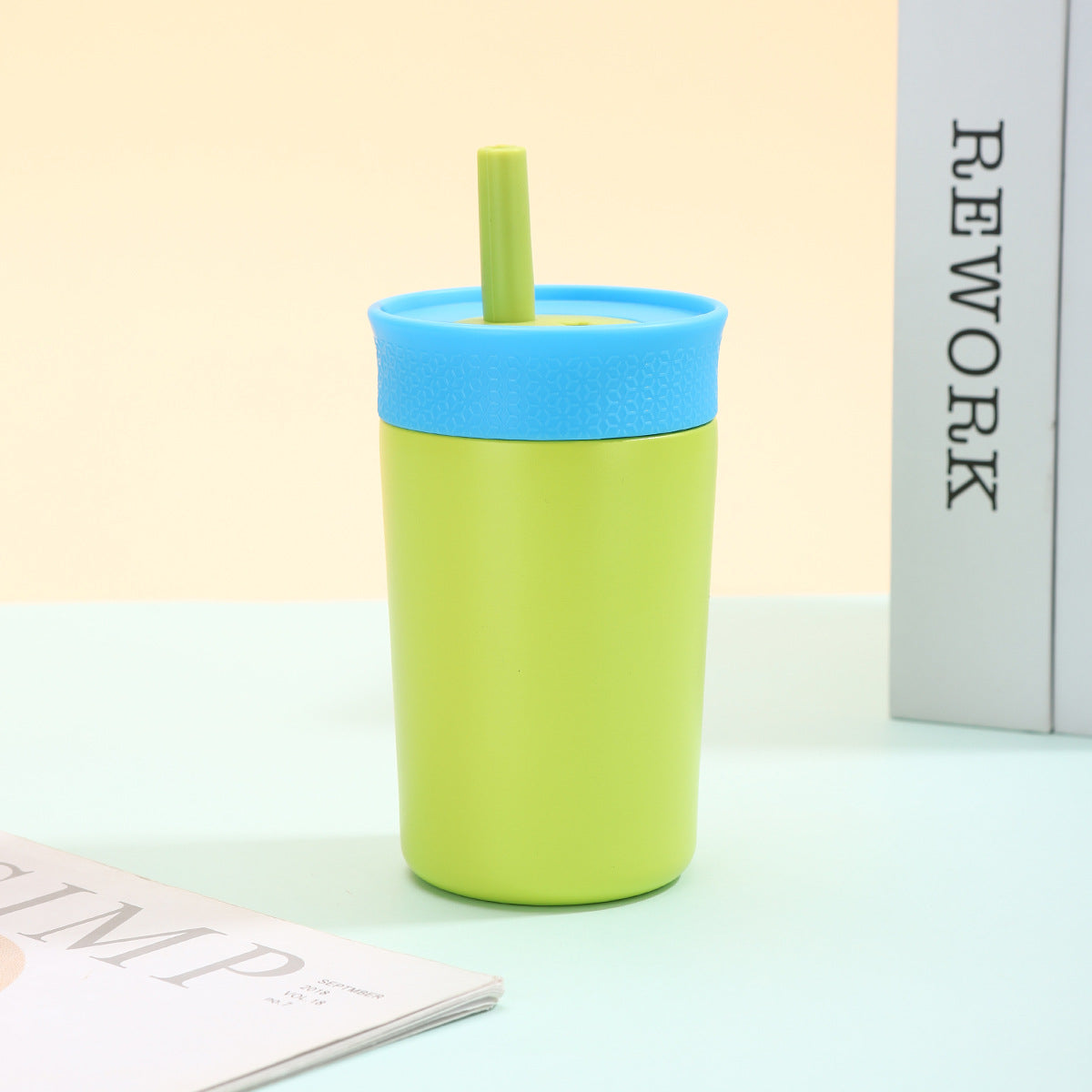 12oz Mini 304 Stainless Steel Silicone Straw Insulated Cup