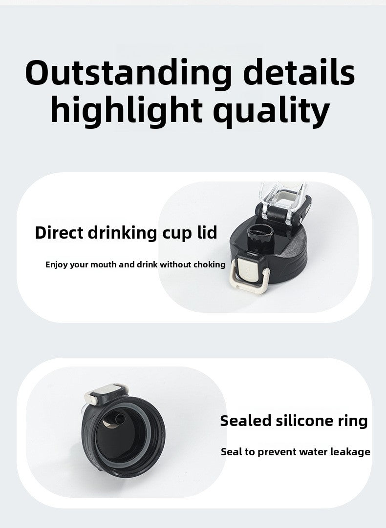 304 Stainless Steel Insulated Cup Outdoor Sports Water Bottle Fashionable Simple Bounce Cup