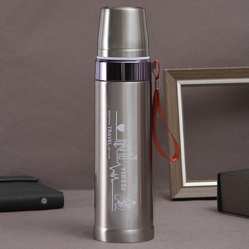Large Capacity Ironclad Bullet Thermos Mug Outdoor Portable Sling Sports Kettle Car Mounted Portable Cycling Travel Kettle