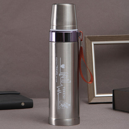 Large Capacity Ironclad Bullet Thermos Mug Outdoor Portable Sling Sports Kettle Car Mounted Portable Cycling Travel Kettle