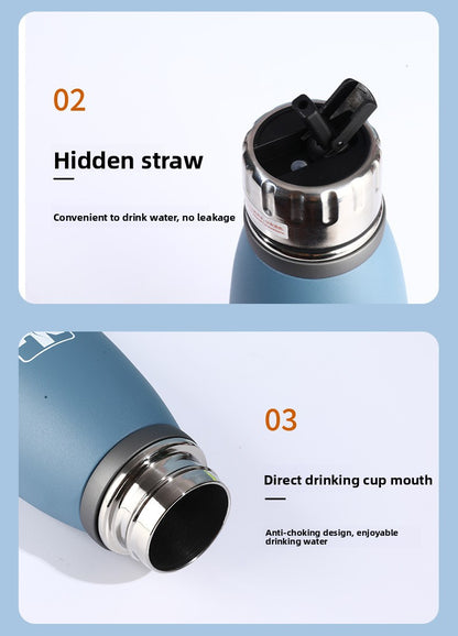 Coke Bottle 304 Stainless Steel Insulated Cup with Strap for Sports and Outdoor Use