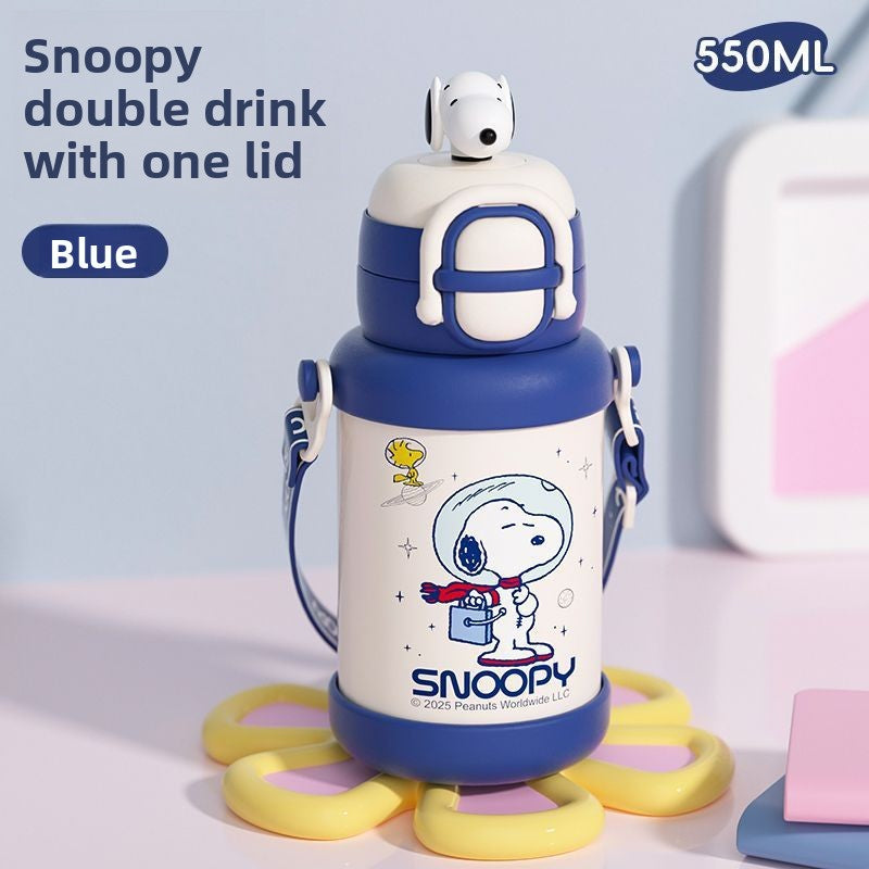Snoopy Double Drink 316 Insulated Straw Cup