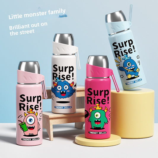 Children's Insulated Cup 316 Stainless Steel Cartoon Straw Bullet Cup