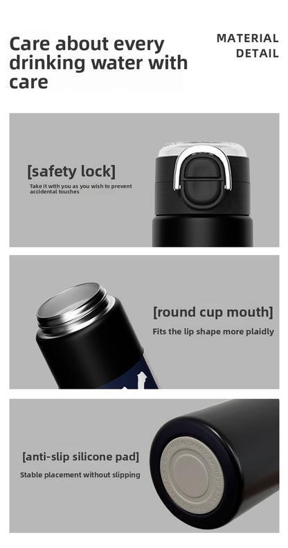 316 Stainless Steel Insulated Cup Portable Straw Cup Double Drinking Bounce Cup