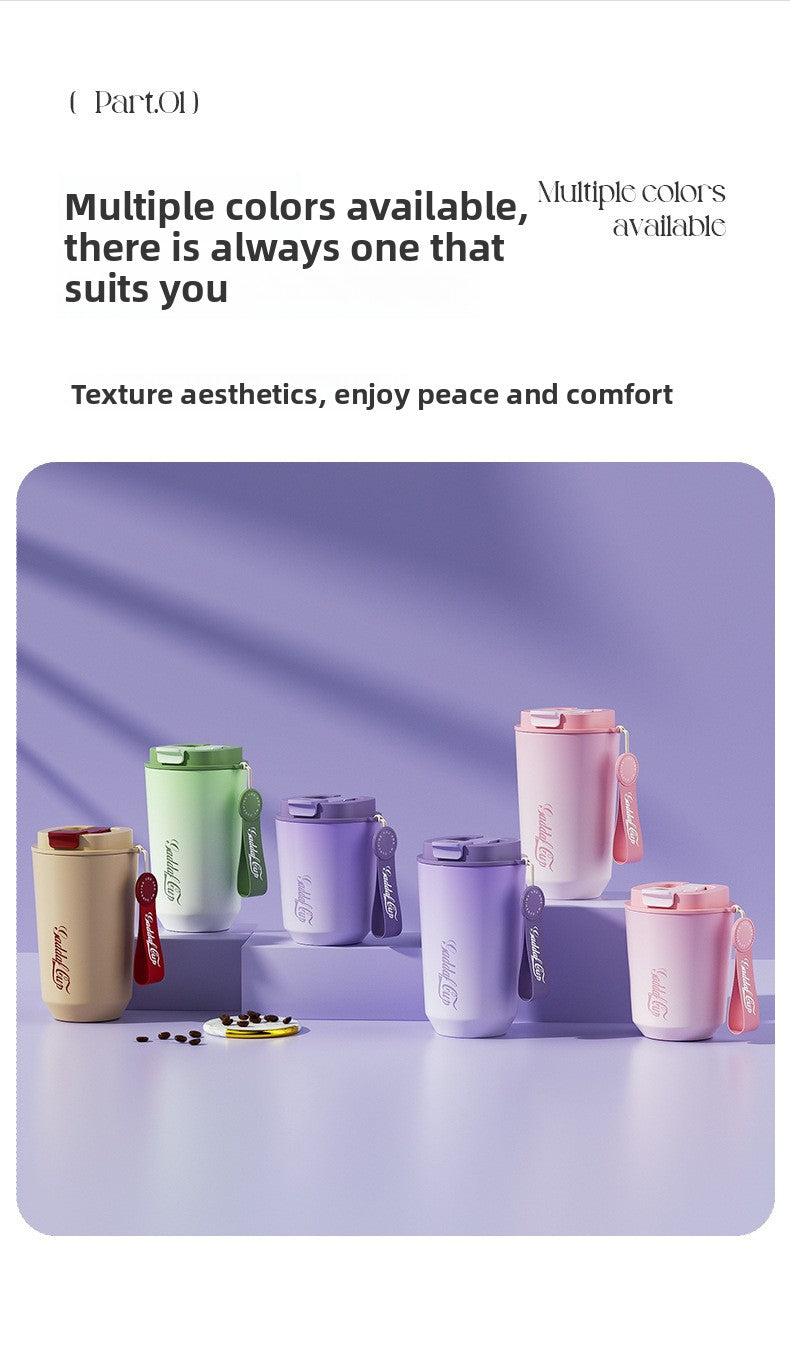 Simple 304 Stainless Steel Insulated Cup with Intelligent Temperature Measurement for Outdoor Sports and Portability