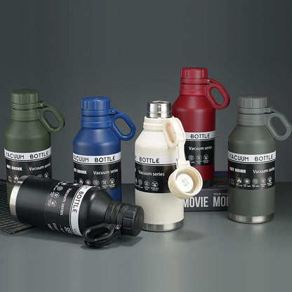 304 Large Capacity Stainless Steel American Style Hiking Sports Insulated Water Bottle Outdoor Travel Convenient