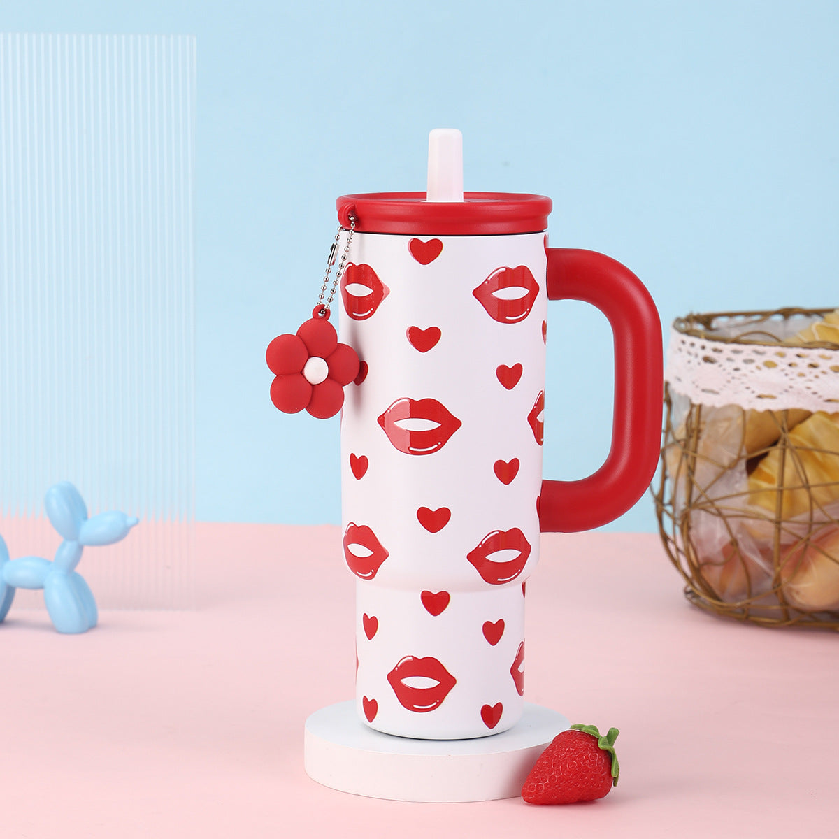Cute Fashionable Stainless Steel Insulated Cup with Portable Handle