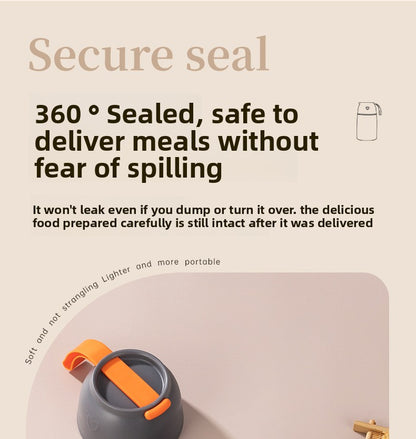 304 Stainless Steel Vacuum Insulated Lunch Box for Students and Office Workers with Portable Strap