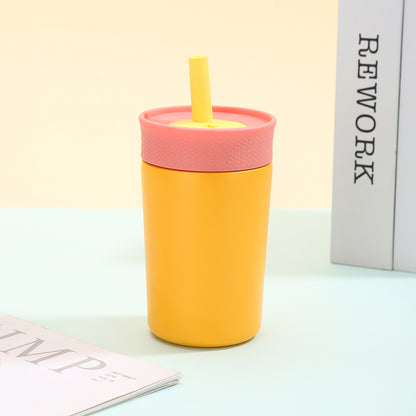 12oz Mini 304 Stainless Steel Silicone Straw Insulated Cup