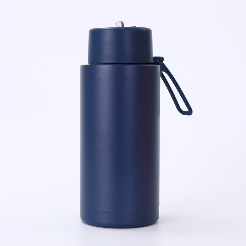 Simple Compact Handheld 304 Stainless Steel Insulated Cup Outdoor Portable Straw Cup