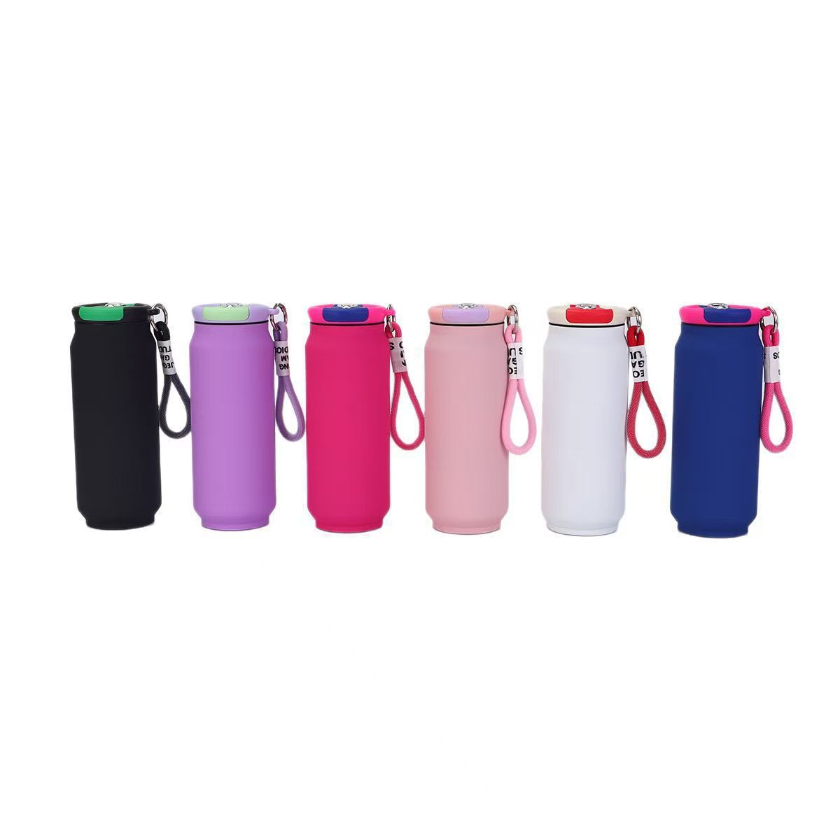 304 Stainless Steel Travel Cup Outdoor Portable Easy-to-Pull Can with Strap