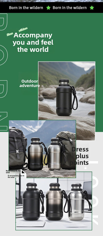 Large Capacity Outdoor Mountaineering Thermal Pot 316 Stainless Steel