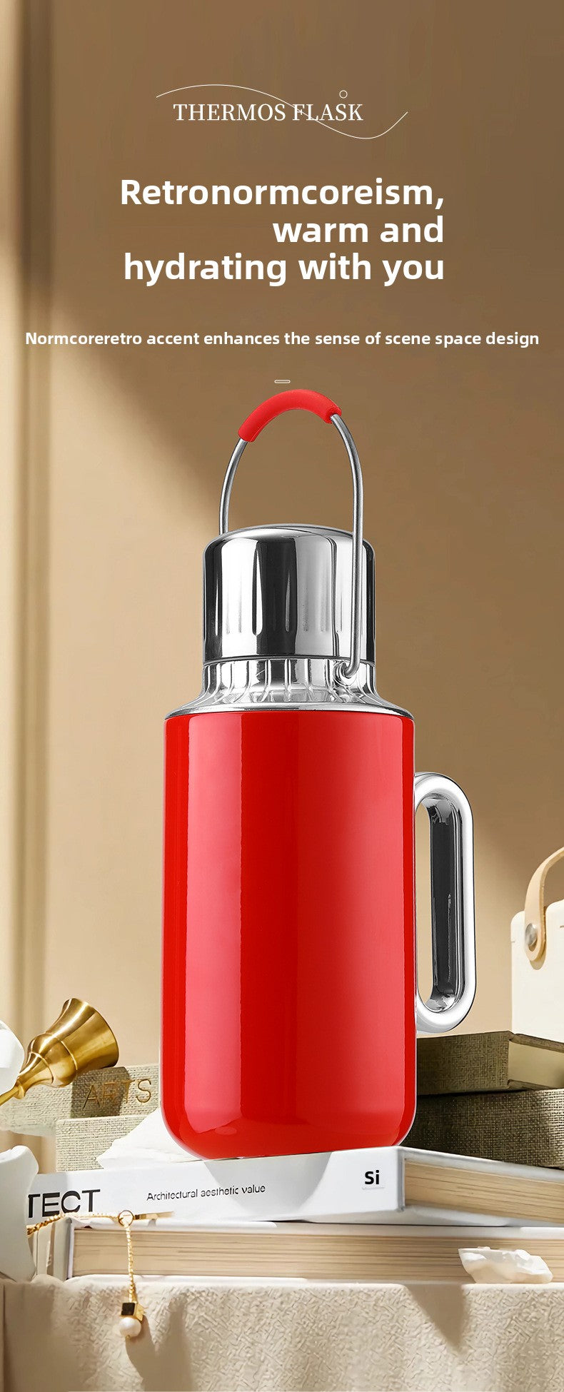 Large Capacity Insulated Tea Pot with Handle Portable Thermal Kettle