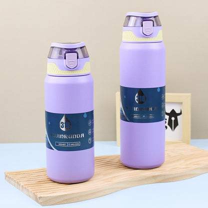 Pop-up Lid Direct Drinking Cup 316 Stainless Steel Insulated Cup Cold and Ice Retention Cup Portable Sports Water Bottle