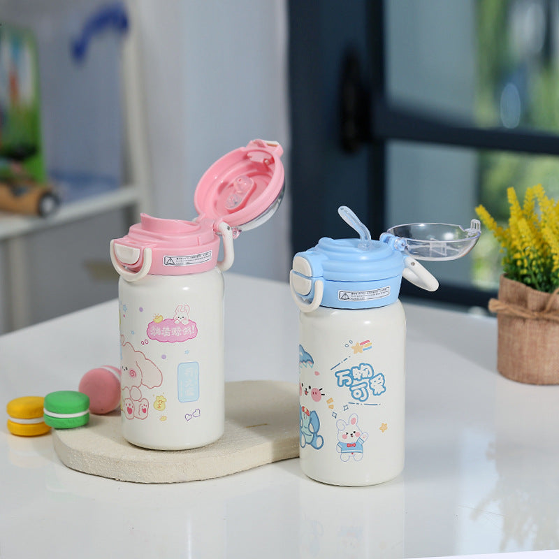 Mini Pocket Straw Insulated Cup with Pop-up Lid for Children