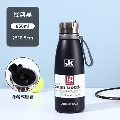 Coke Bottle 304 Stainless Steel Insulated Cup with Strap for Sports and Outdoor Use