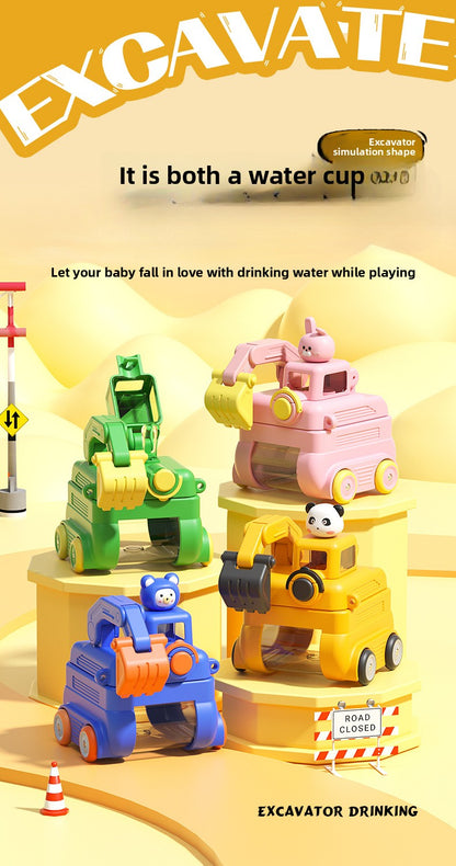 Children's Plastic Cup Small Excavator Student Toy Water Cup