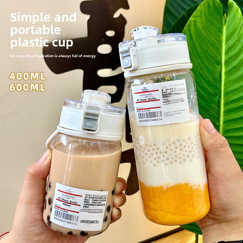 Student Simple Dual Drinking Sports Plastic Water Bottle