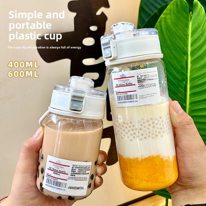 Student Simple Dual Drinking Sports Plastic Water Bottle