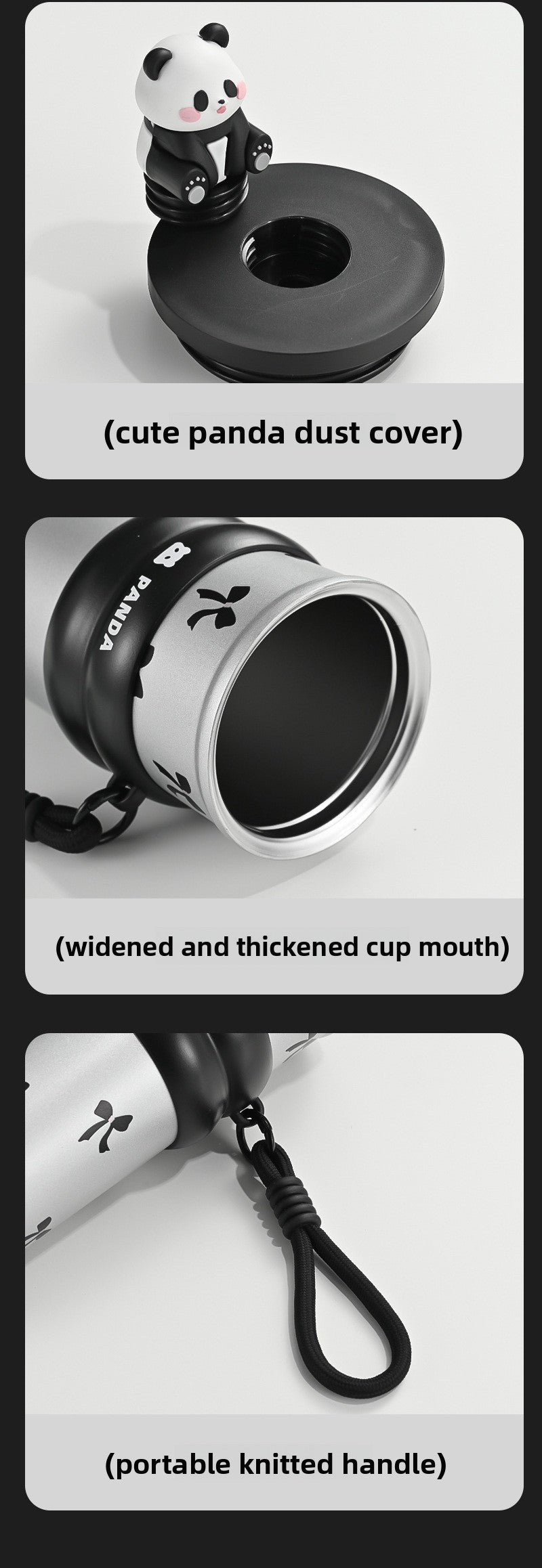 Insulated 316 Stainless Steel Thickened Portable Cup with Strap
