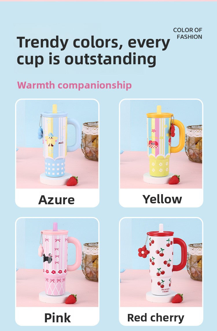 Cute Fashionable Stainless Steel Insulated Cup with Portable Handle
