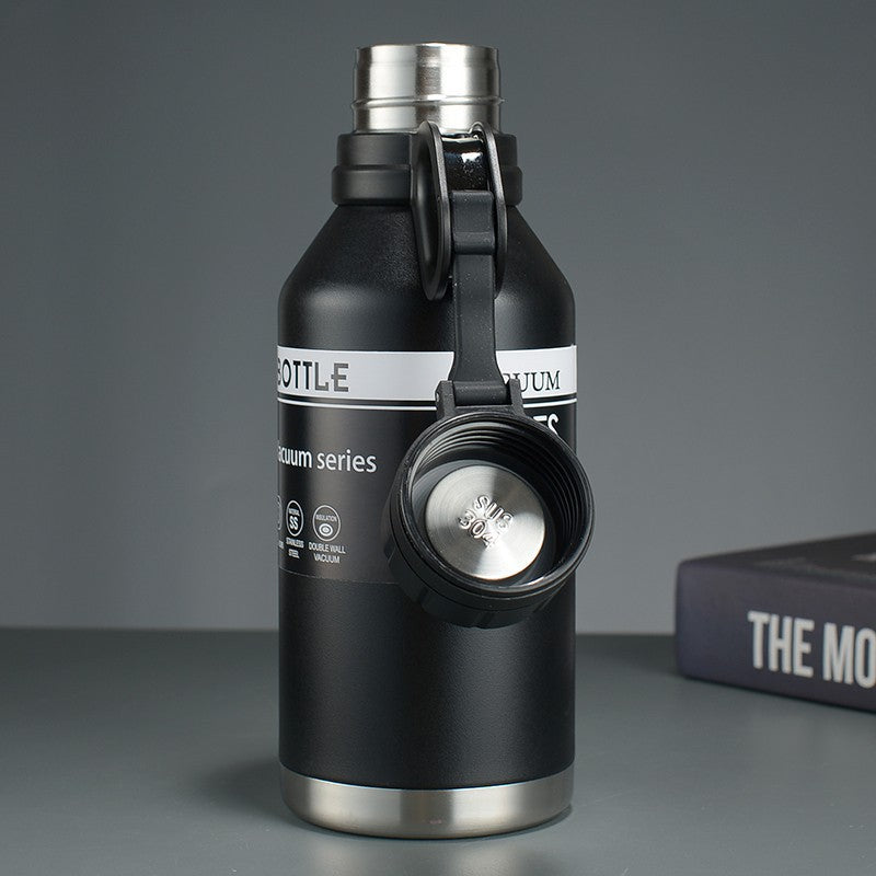 304 Large Capacity Stainless Steel American Style Hiking Sports Insulated Water Bottle Outdoor Travel Convenient