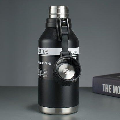 304 Large Capacity Stainless Steel American Style Hiking Sports Insulated Water Bottle Outdoor Travel Convenient