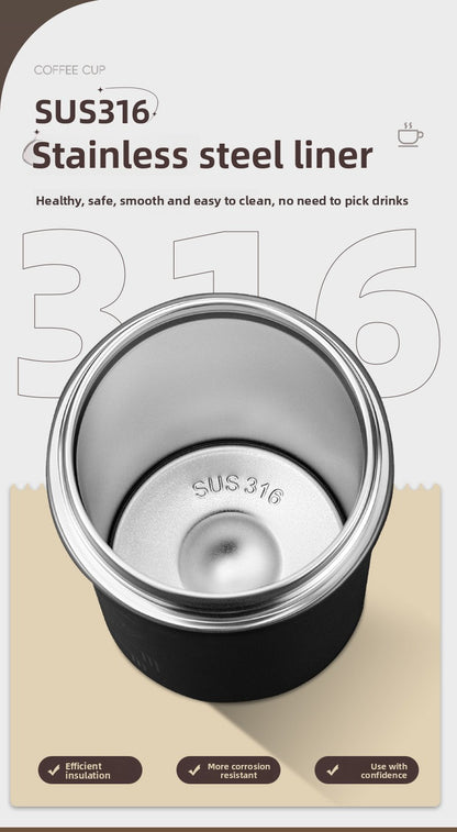 Coffee Cup Thermos Cup Double Drinking 316 Stainless Steel Portable Office Sports