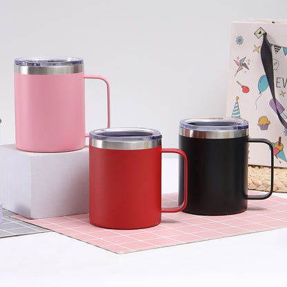 304 Stainless Steel Mug Double-layer Vacuum Insulated Cup Handle Coffee Cup Mini Portable