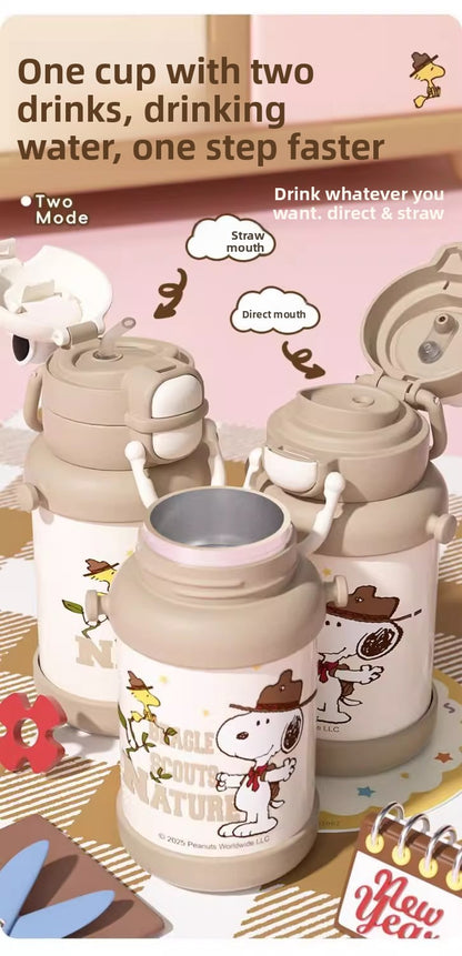 Snoopy Double Drink 316 Insulated Straw Cup