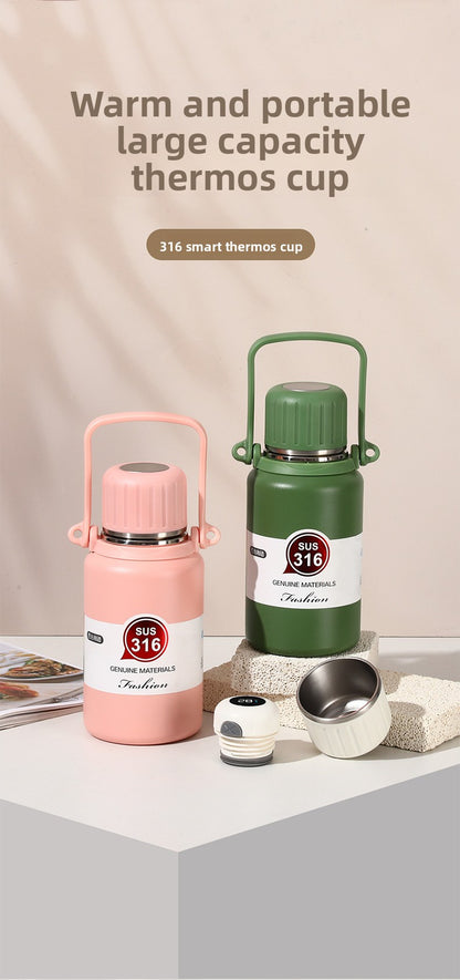 316 Stainless Steel Insulated Portable Temperature Display Handheld Kettle