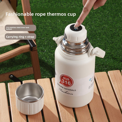 316 Stainless Steel Insulated Portable Temperature Display Handheld Kettle