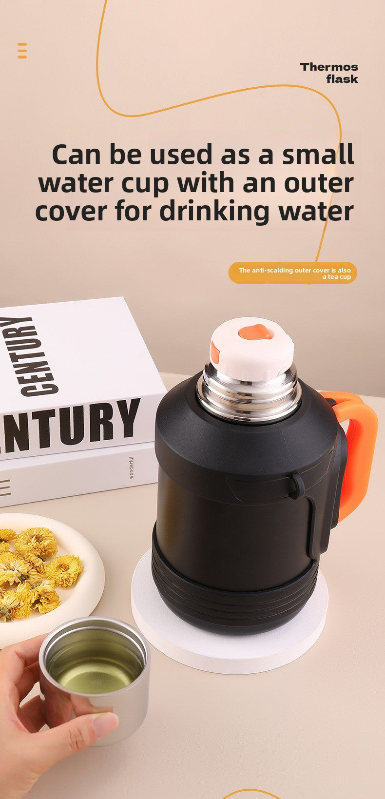 316 Stainless Steel Insulated Kettle Large Capacity Outdoor Portable Water Bottle