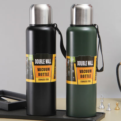 304 Stainless Steel Full Steel Sports Water Bottle Outdoor Portable Handheld Bullet Head Insulated Cup Hiking Travel Bottle