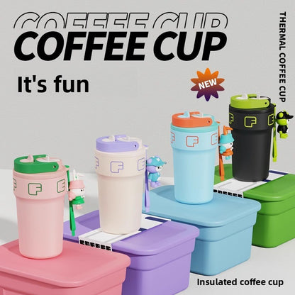Temperature Display Travel Straw 316 Insulated Cup Office Coffee Cup
