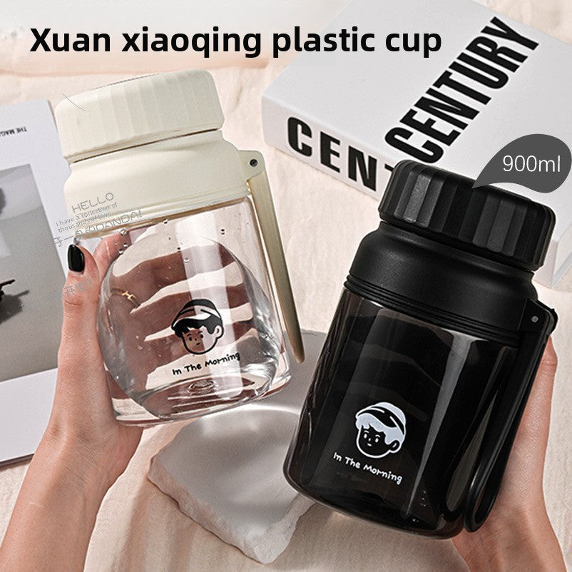 Large Capacity Plastic Cup Portable Tea Brewing Cup with Handle