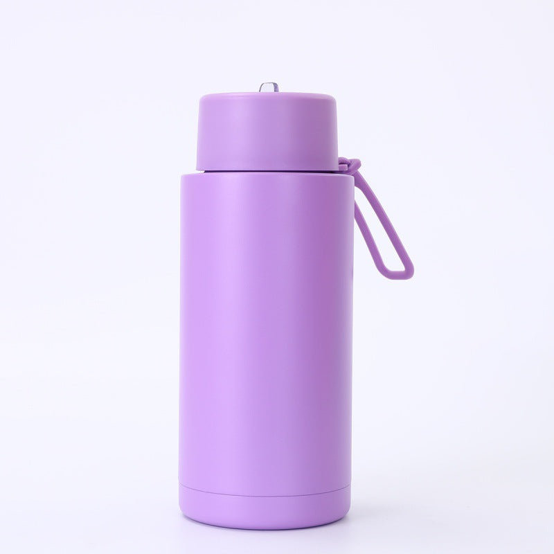 Simple Compact Handheld 304 Stainless Steel Insulated Cup Outdoor Portable Straw Cup